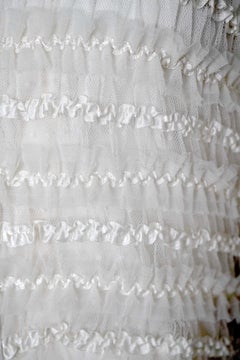 Givenchy Cream Mesh & Ribbon striped Zip Jacket Size 40