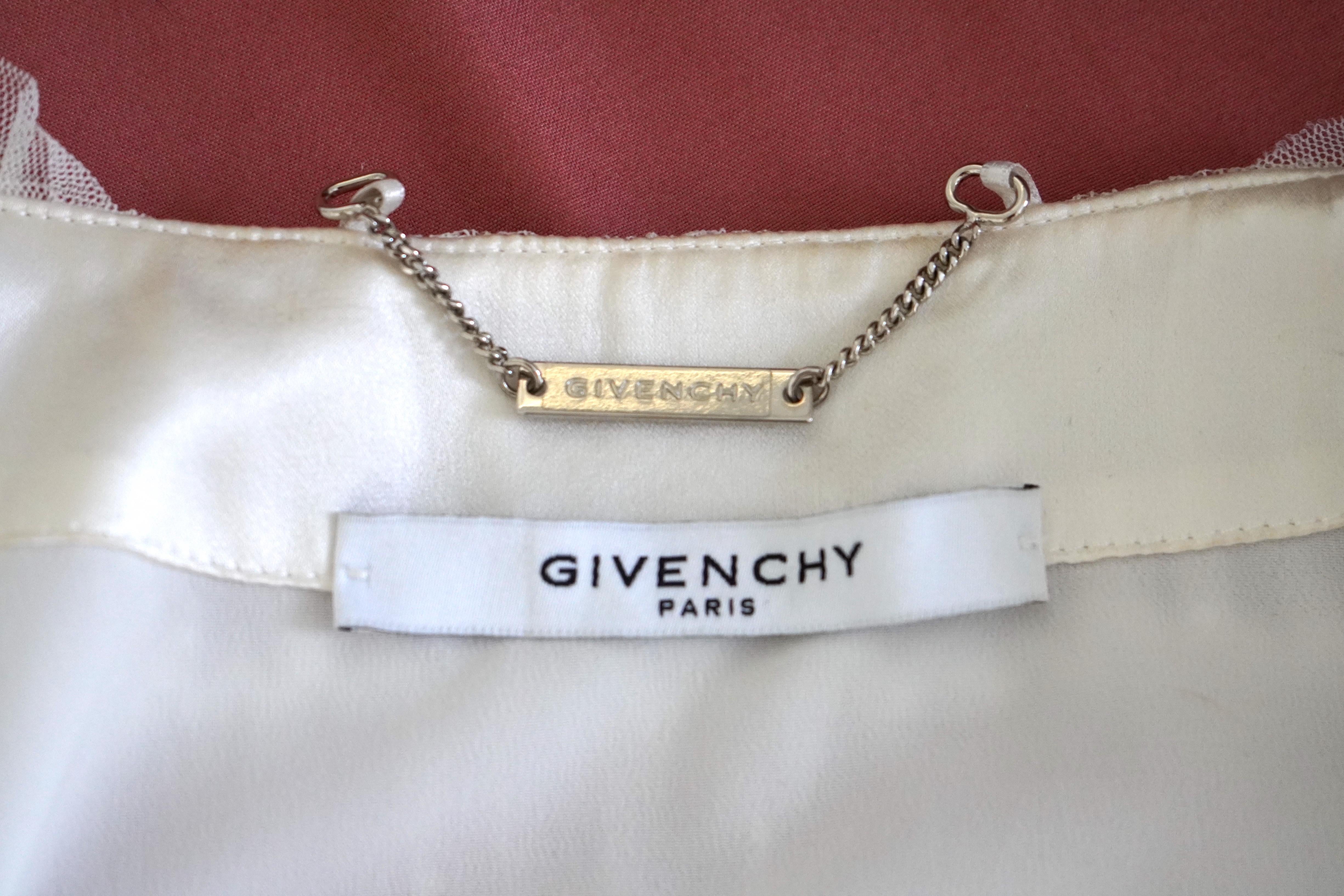 Women's Givenchy Cream Mesh & Ribbon striped Zip Jacket Size 40 For Sale