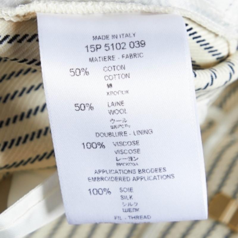 Givenchy Creme Bedruckte Hose aus Baumwolle und Wolle M im Zustand „Hervorragend“ in Dubai, Al Qouz 2