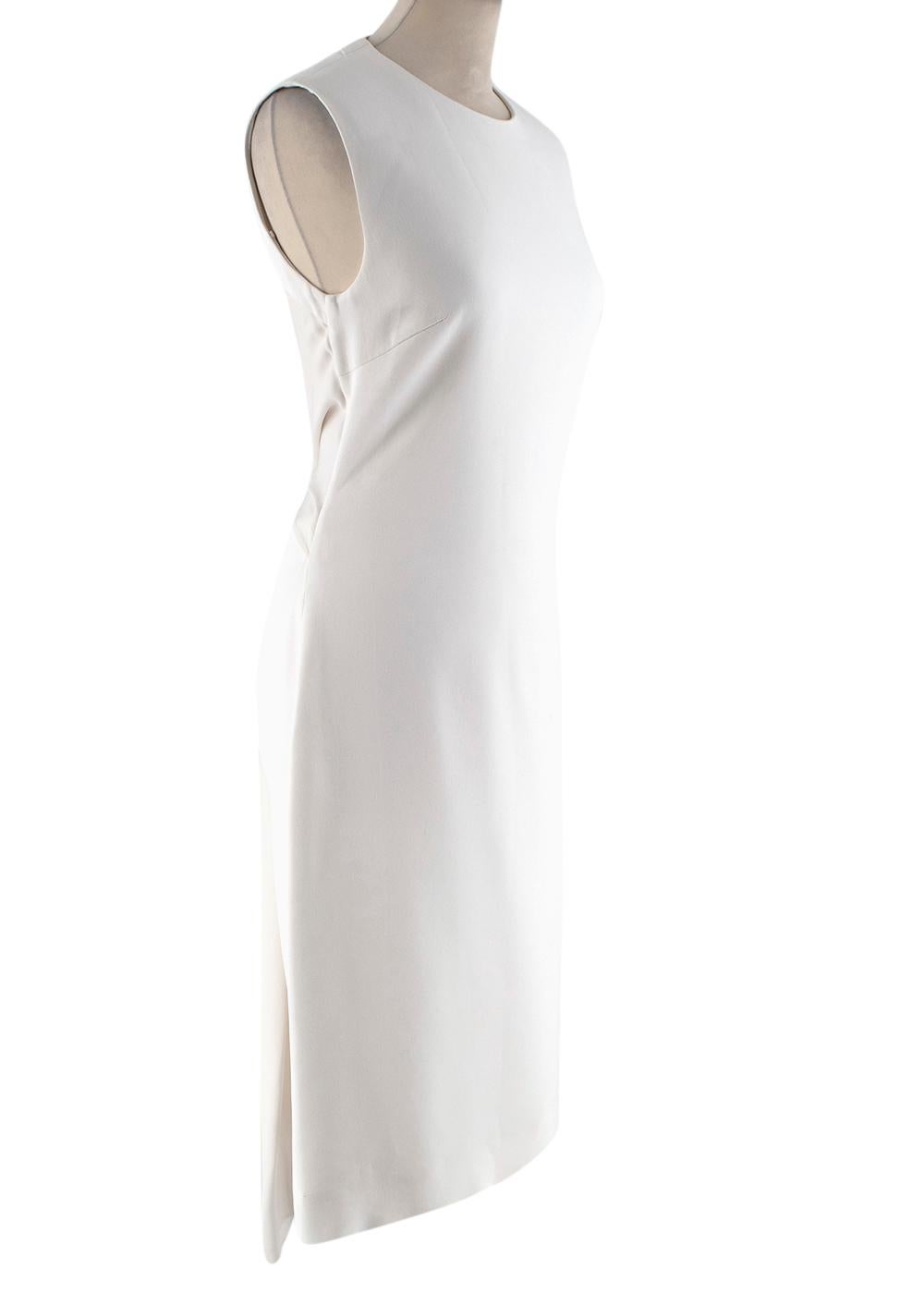 Givenchy Cream Sleeveless A-Line Tie-Back Midi Dress

- A-line silhouette 
- Midi-length 
- Crossover U-Back line 
- Darted front detailing 
- Silk tie-back belt
- Concealed shoulder zip, back zip and eyelet fastenings

Materials:
Main - 95%
