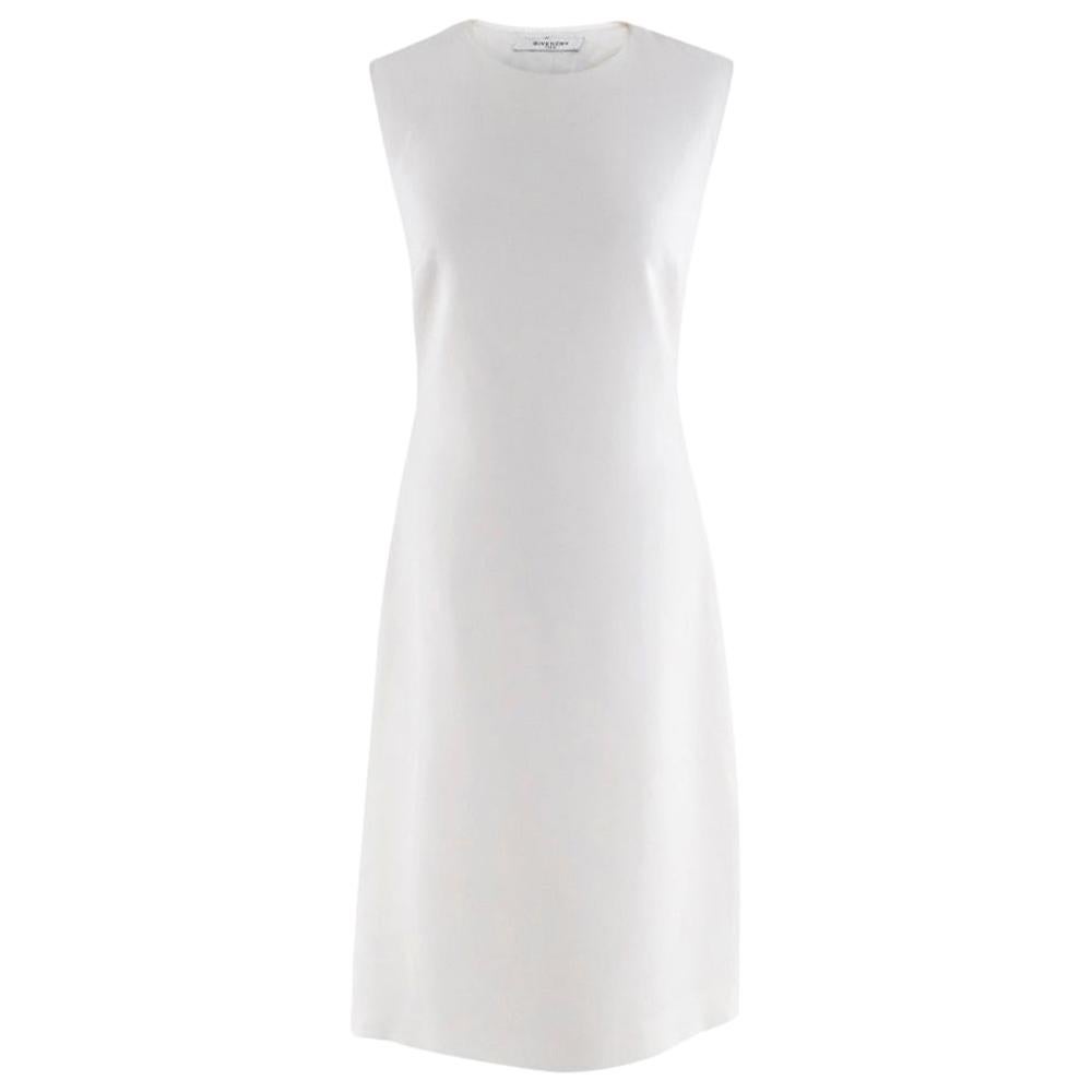 Givenchy Cream Sleeveless A-Line Tie-Back Midi Dress - Size US 4 For Sale