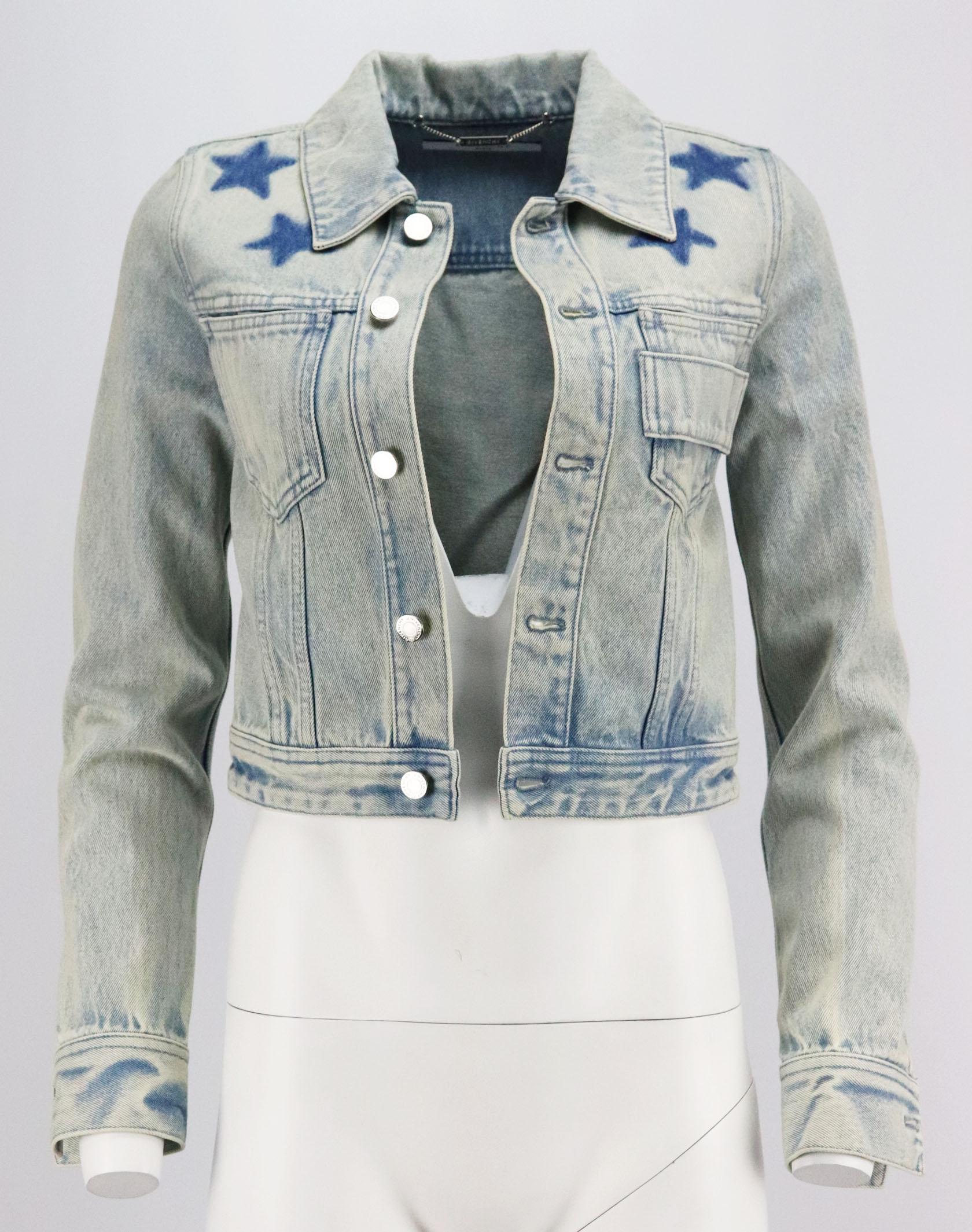 Givenchy Cropped Denim Jacket IT 36 UK 4 For Sale at 1stDibs