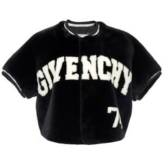 Givenchy Cropped Fur Baseball Jacket