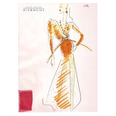 Givenchy Croquis of an Evening Dress