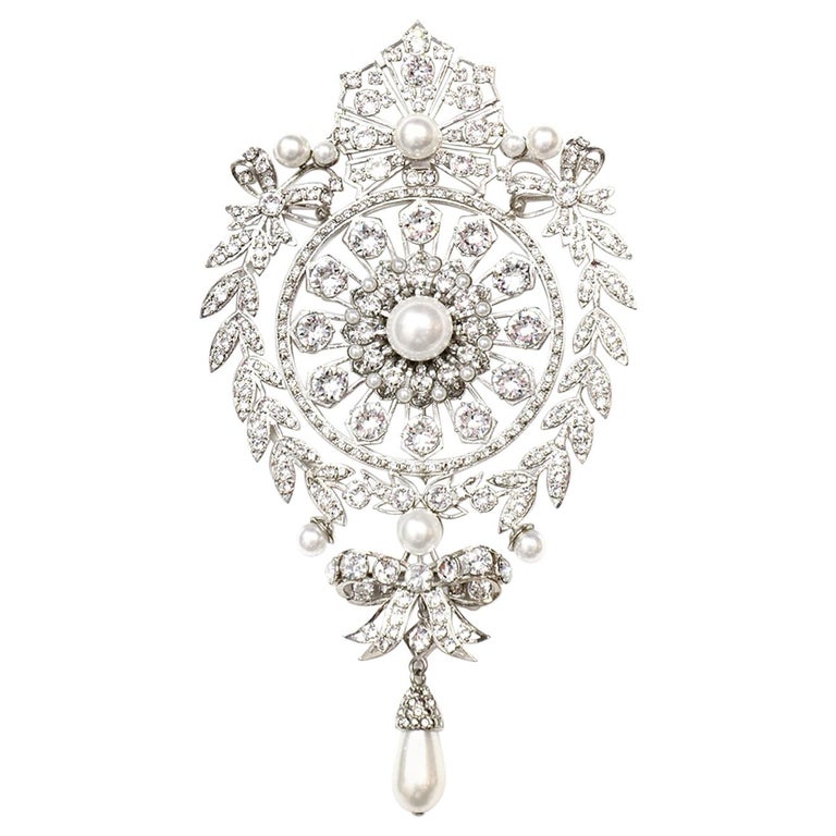 Givenchy Crystal and Faux Pearl XL Brooch Pin rt. $1,325 at 1stDibs