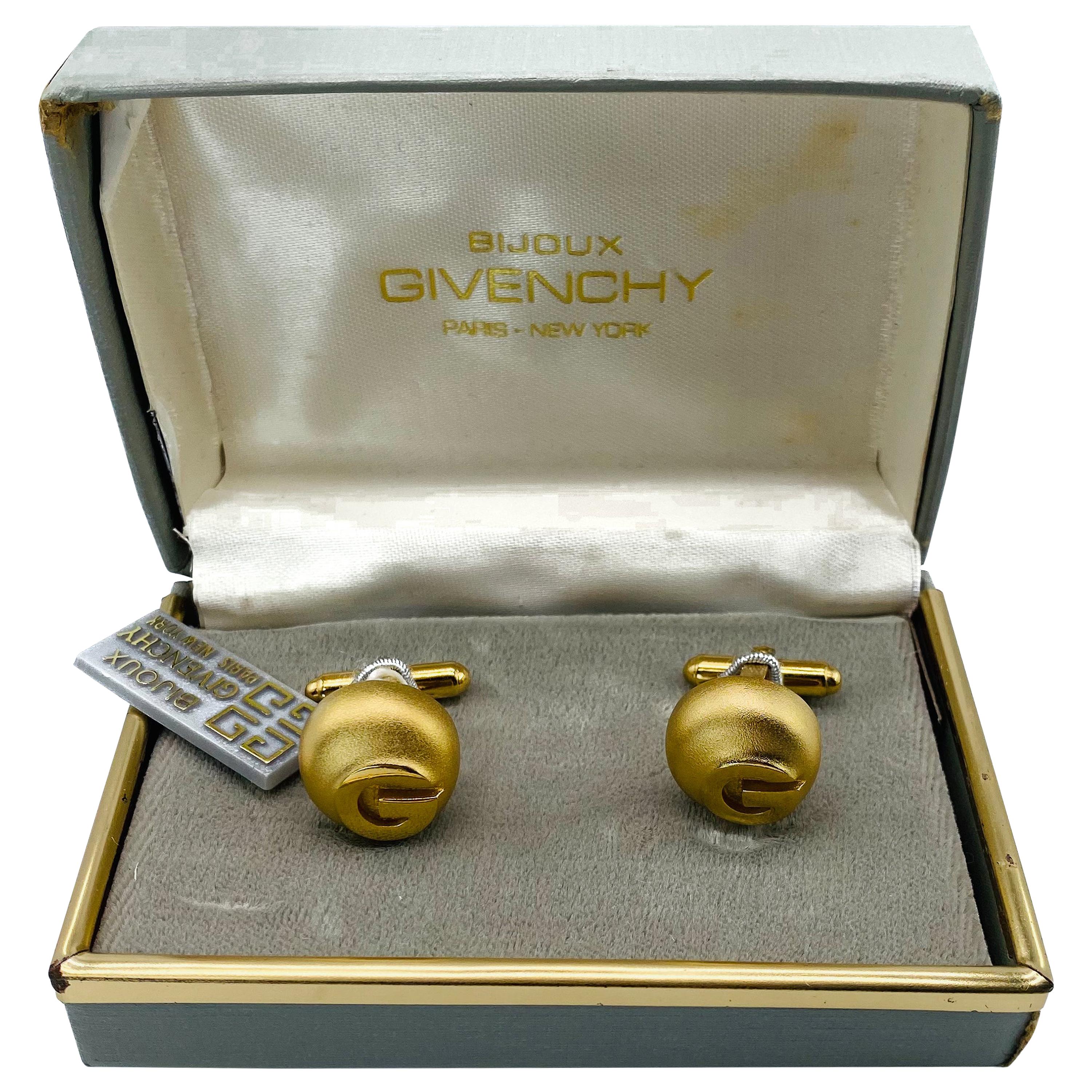 Vintage GIVENCHY Gold Plated Cufflinks Vintage 1970s