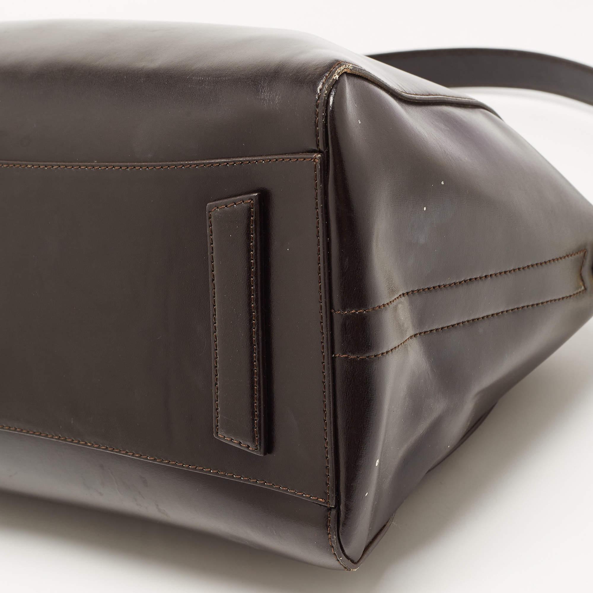 Givenchy Dark Brown Leather Medium Antigona Satchel For Sale 10