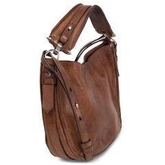 GIVENCHY dark brown leather OBSEDIA MEDIUM ZANZI HOBO Shoulder Bag