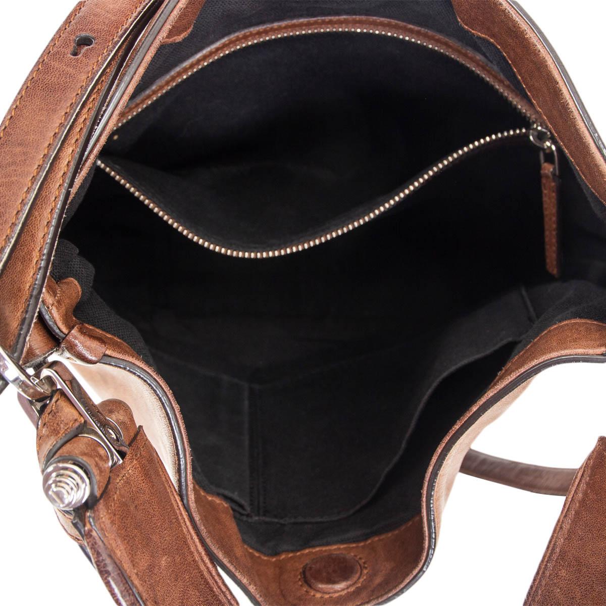 chocolate brown leather shoulder bag
