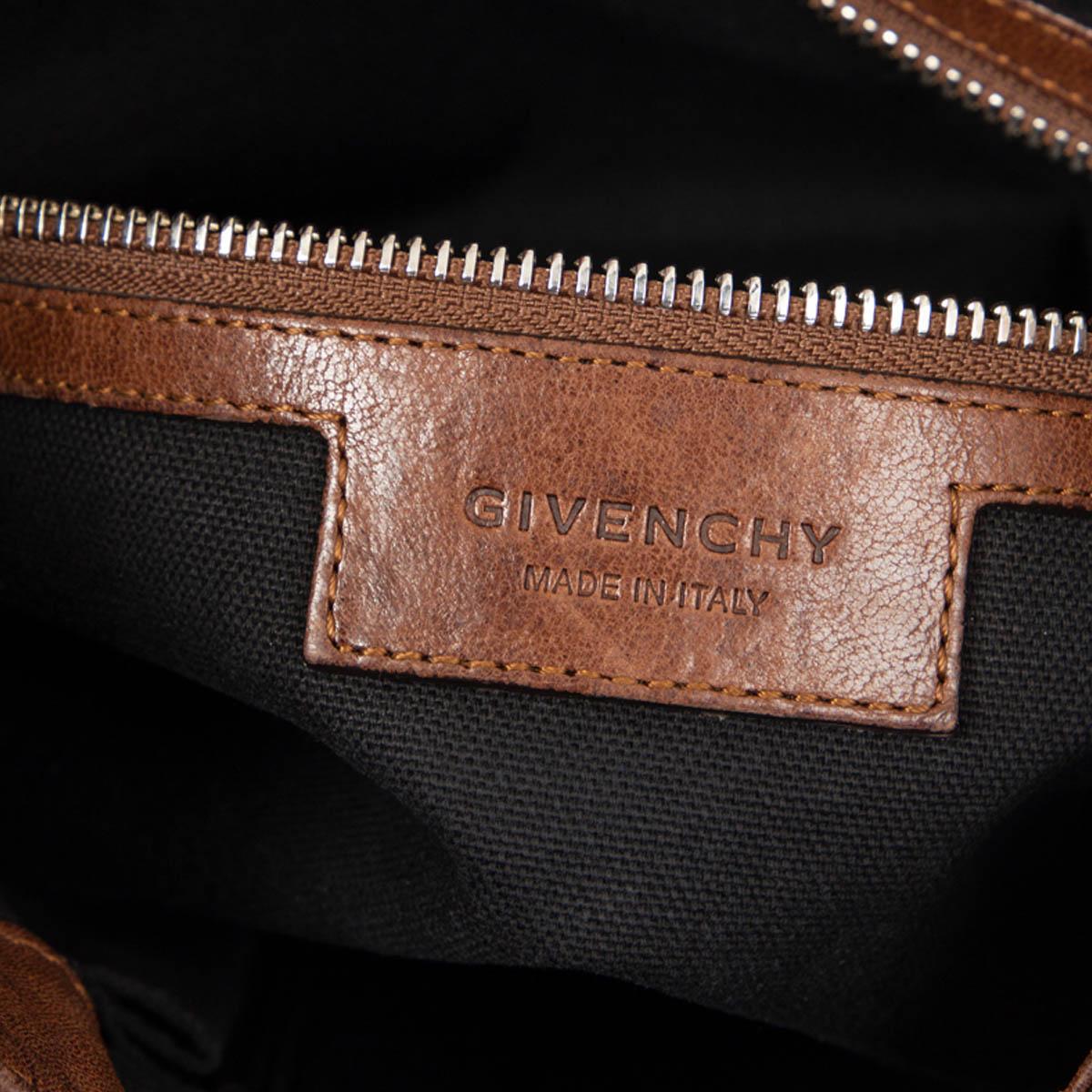 Sac à bandoulière GIVENCHY OBSEDIA MEDIUM ZANZI HOBO en cuir marron foncé en vente 2