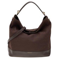 Givenchy Dark Brown Monogram Canvas And Leather Hobo