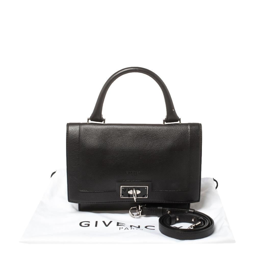 Givenchy Dark Choco Leather Shark Tooth Top Handle Bag 4