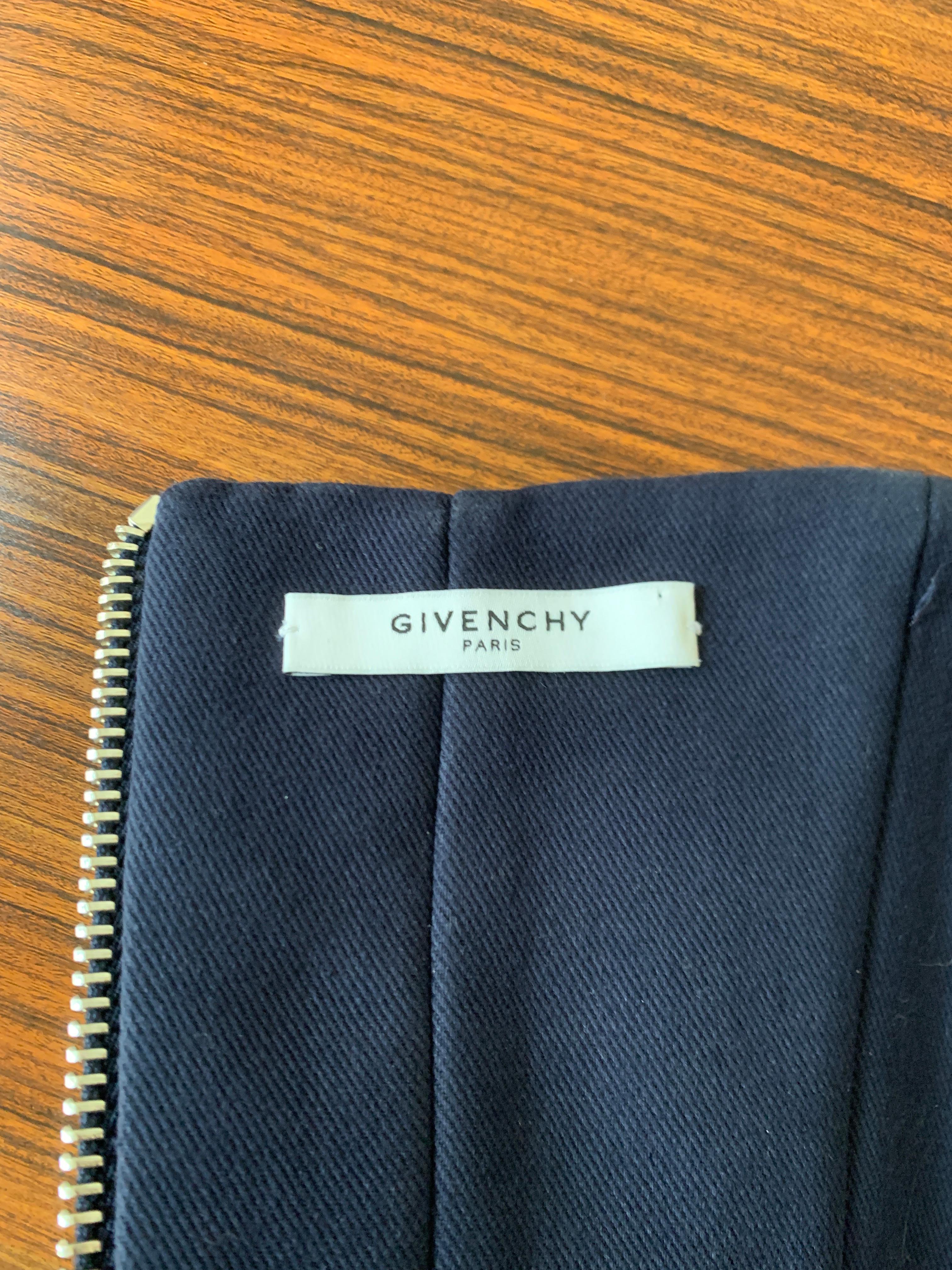 Givenchy Dark Denim Bustier Corset Strapless Top Stitch and Zipper Detail In Good Condition In San Francisco, CA