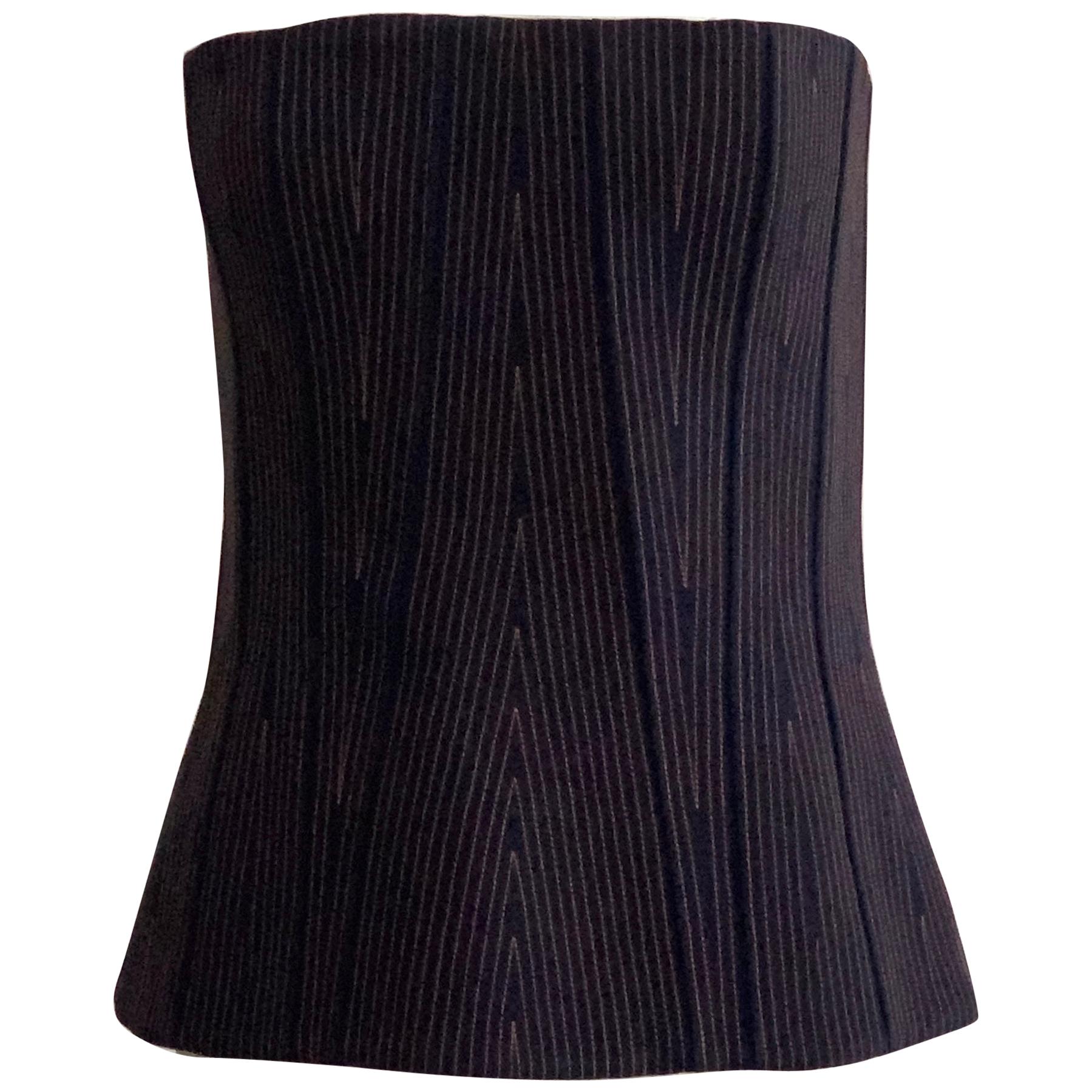 Givenchy Dark Denim Bustier Corset Strapless Top Stitch and Zipper