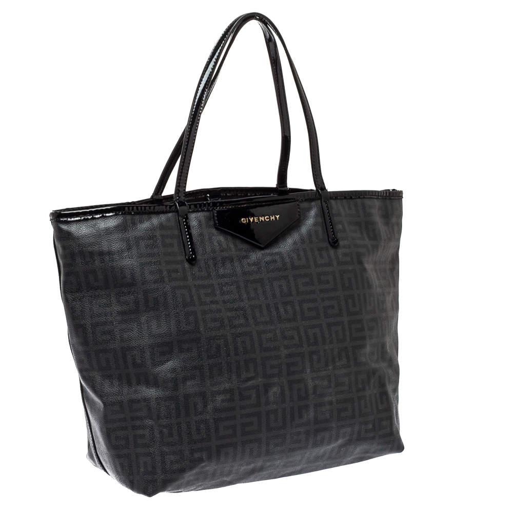 Givenchy Dark Grey/Black Coated Canvas Logo Print Antigona Shopper Tote en vente 4