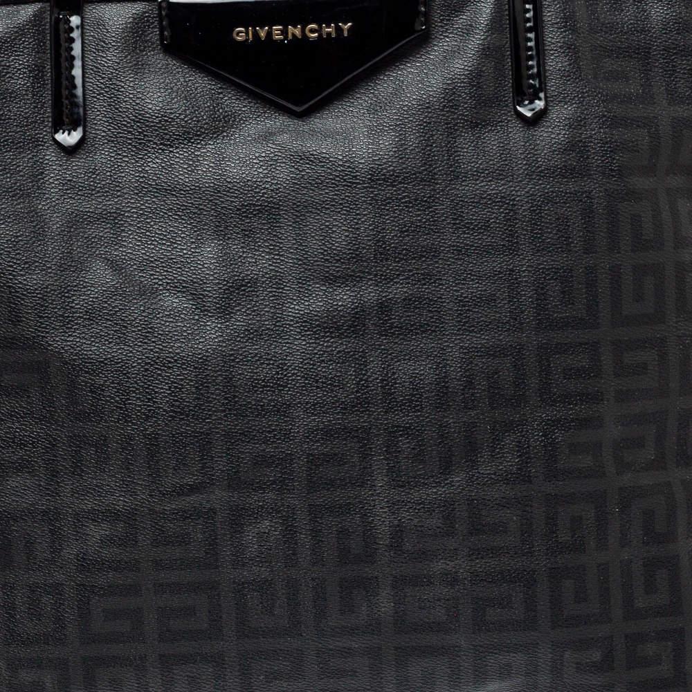 Givenchy Dark Grey/Black Coated Canvas Logo Print Antigona Shopper Tote For Sale 5