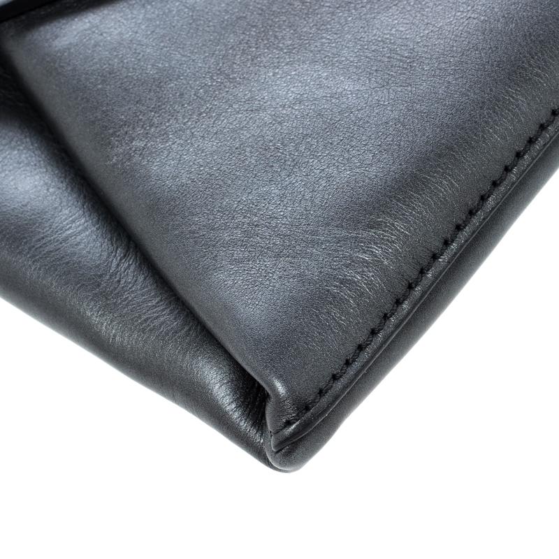 Givenchy Dark Grey Leather Medium Envelope Antigona Clutch 3