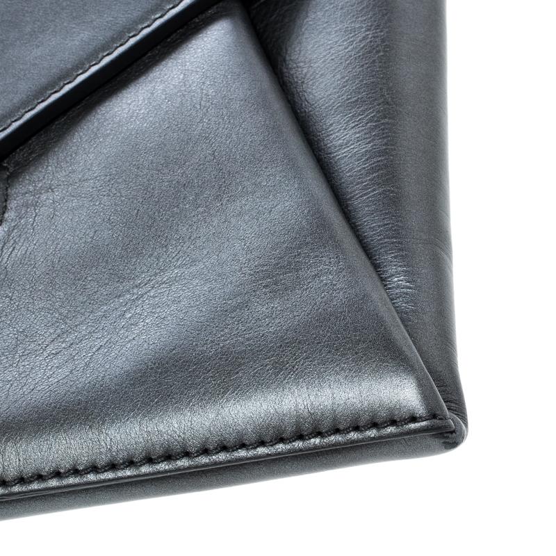Givenchy Dark Grey Leather Medium Envelope Antigona Clutch 4