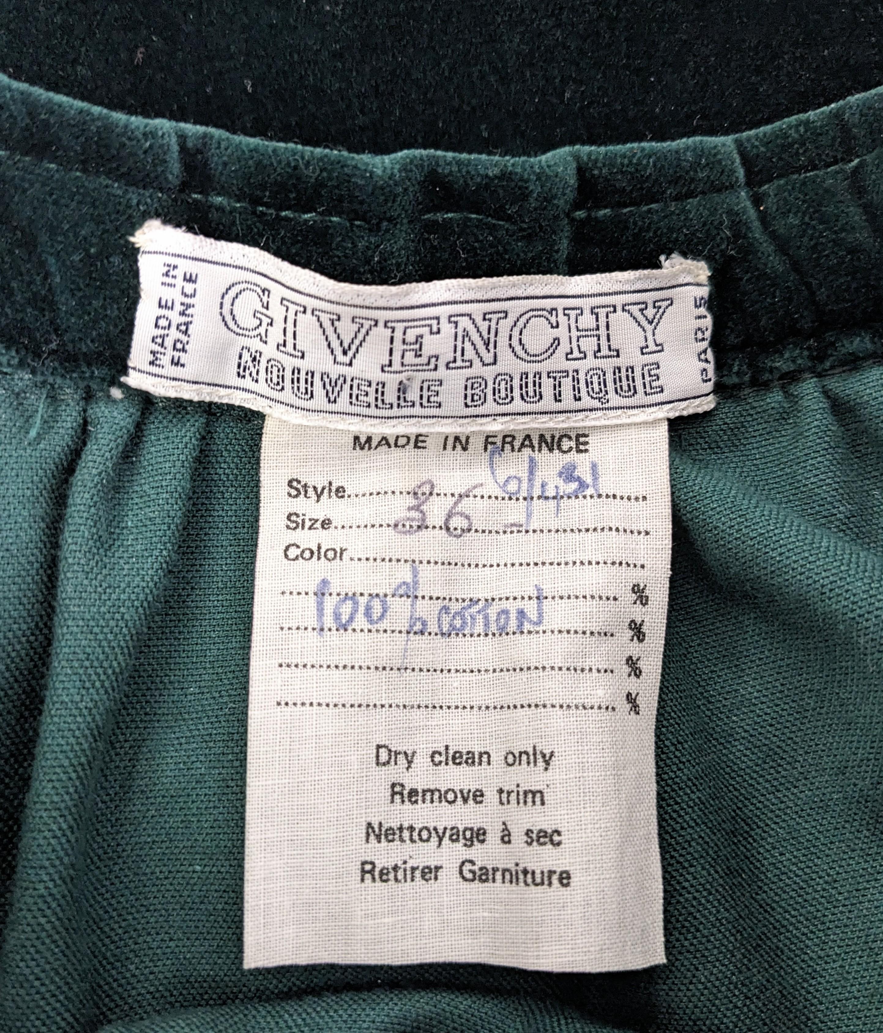 Women's or Men's Givenchy Deep Green Cotton Velvet Skirt For Sale
