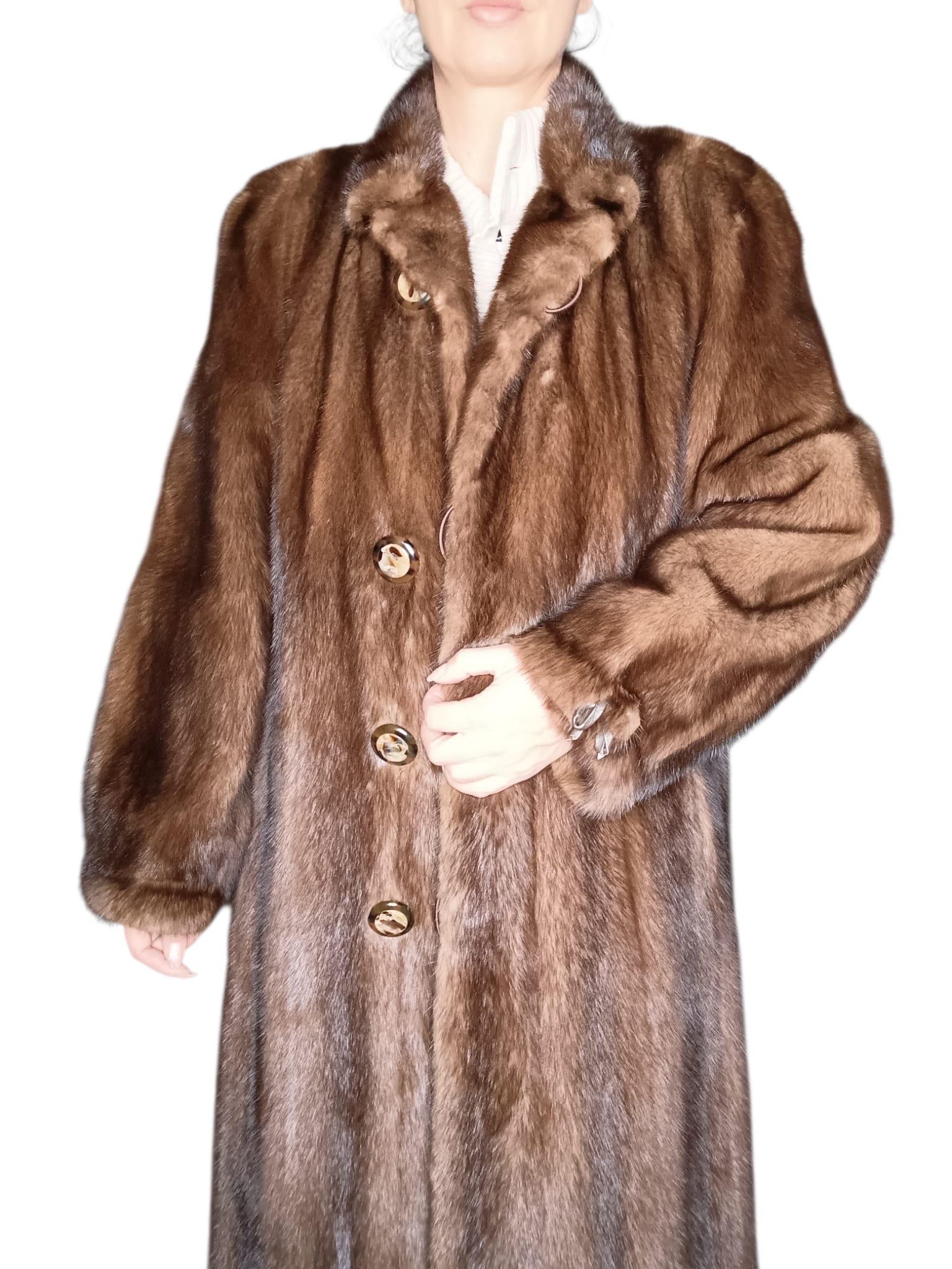 Brown ~Givenchy Demi buff Mink Fur Coat (Size 10 - L) For Sale