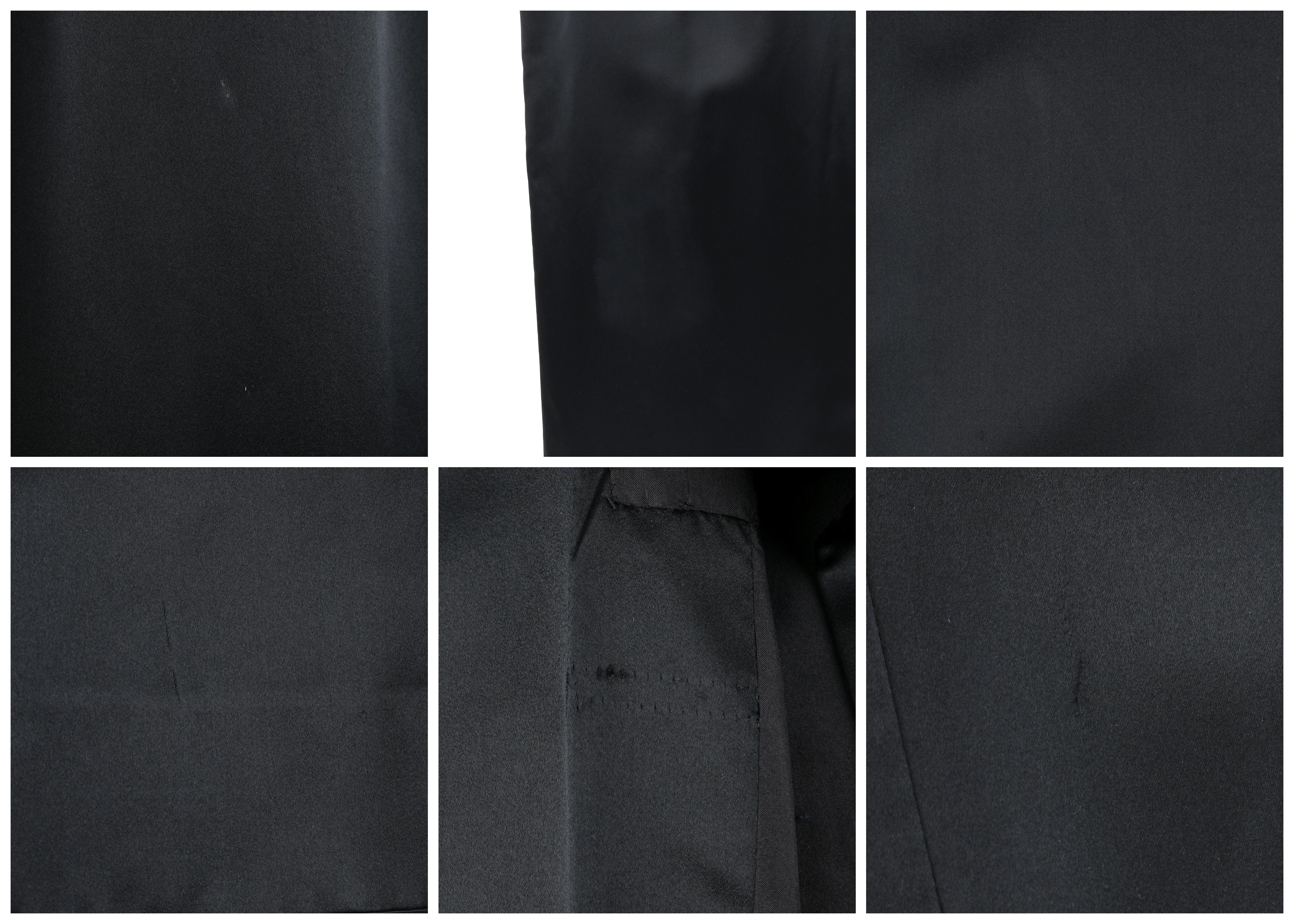 GIVENCHY Robe fourreau maxi de soirée demi couture en satin de soie noir, années 1990 en vente 3