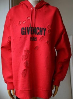 Givenchy Distressed Chiffon-Paneled Cotton Hoodie