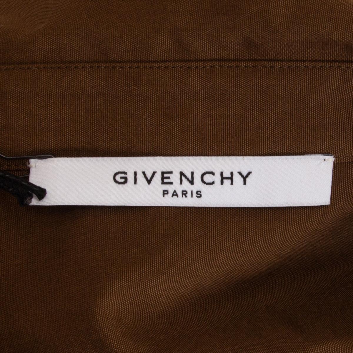 Brown GIVENCHY drab olive cotton OVERSIZE MILITARY Button Up Shirt 36 XS For Sale