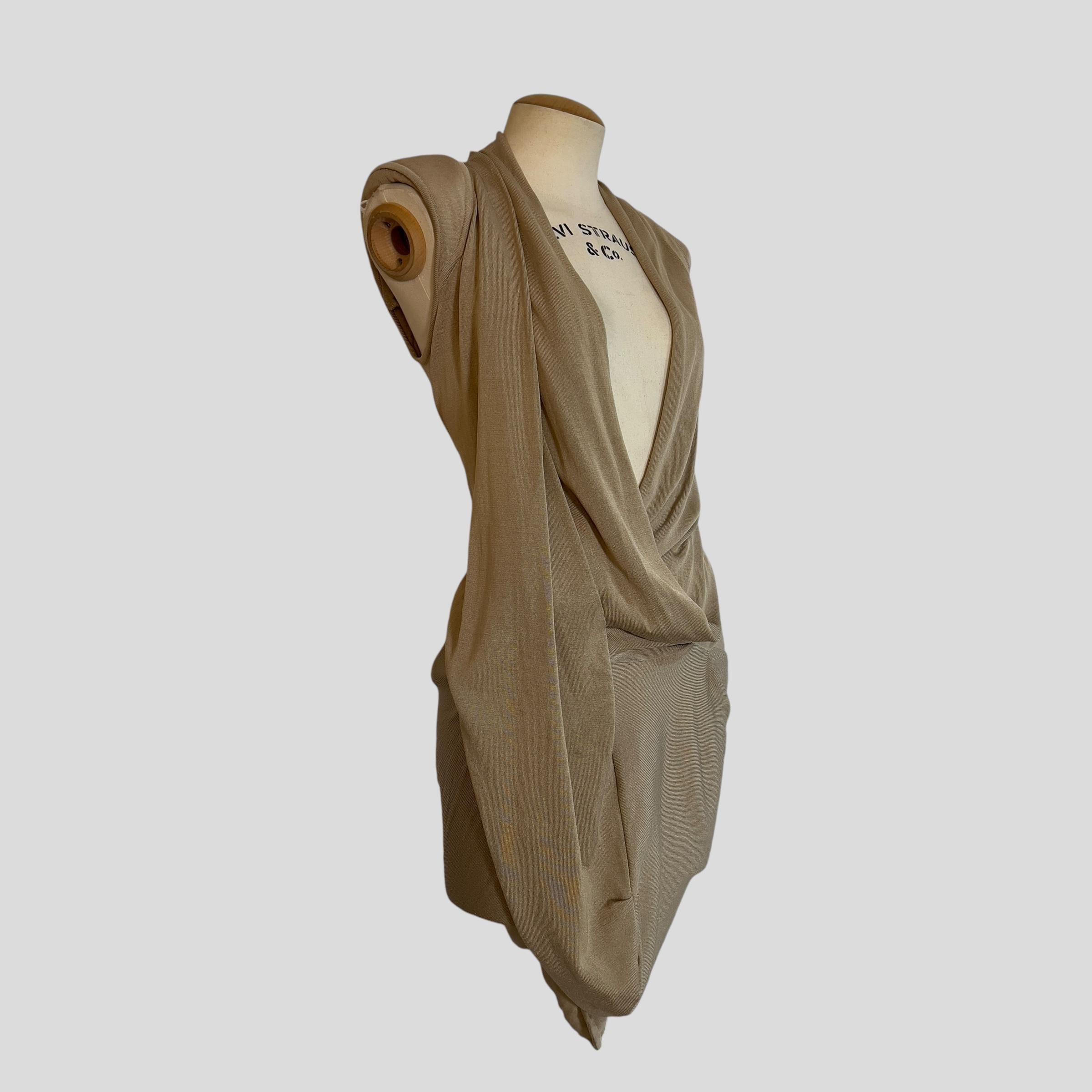 Brown Givenchy Draped Dress, 2010 For Sale