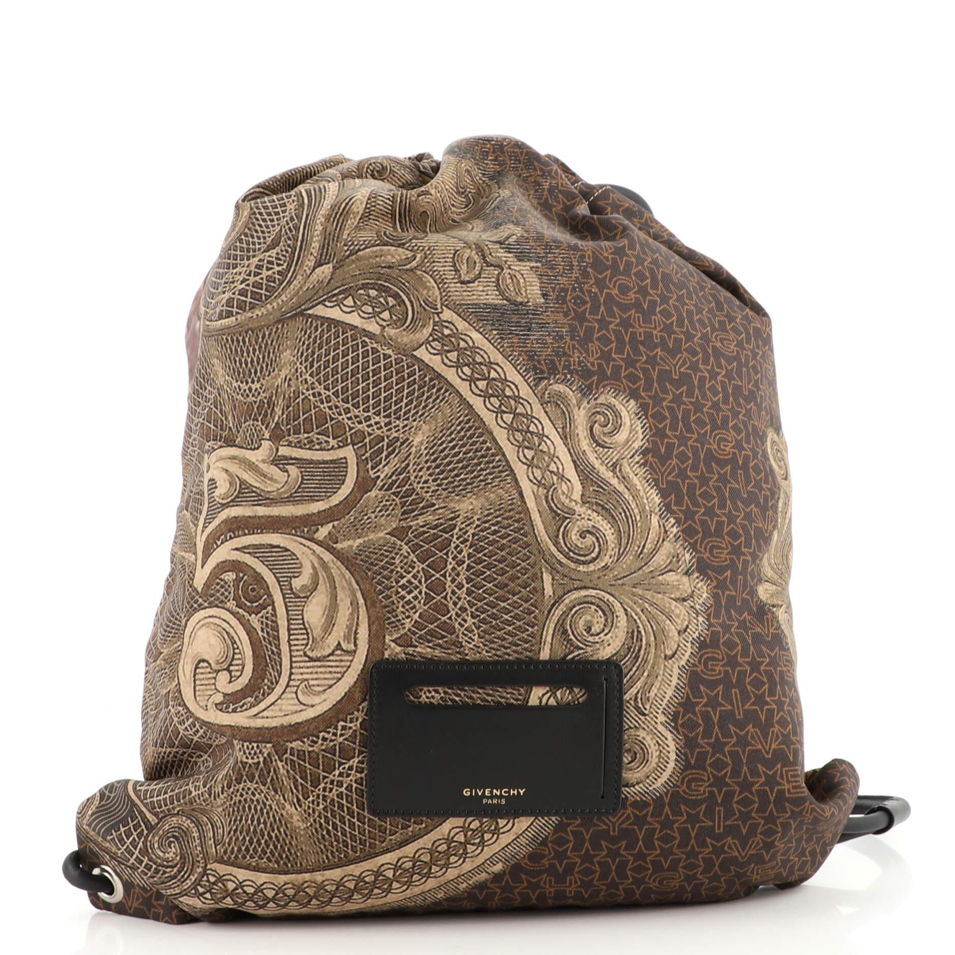 Givenchy Drawstring Backpack Printed Nylon Large at 1stDibs
