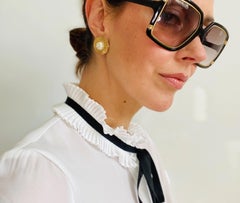 GIVENCHY Earrings Vintage 1980s for Pierced Ears