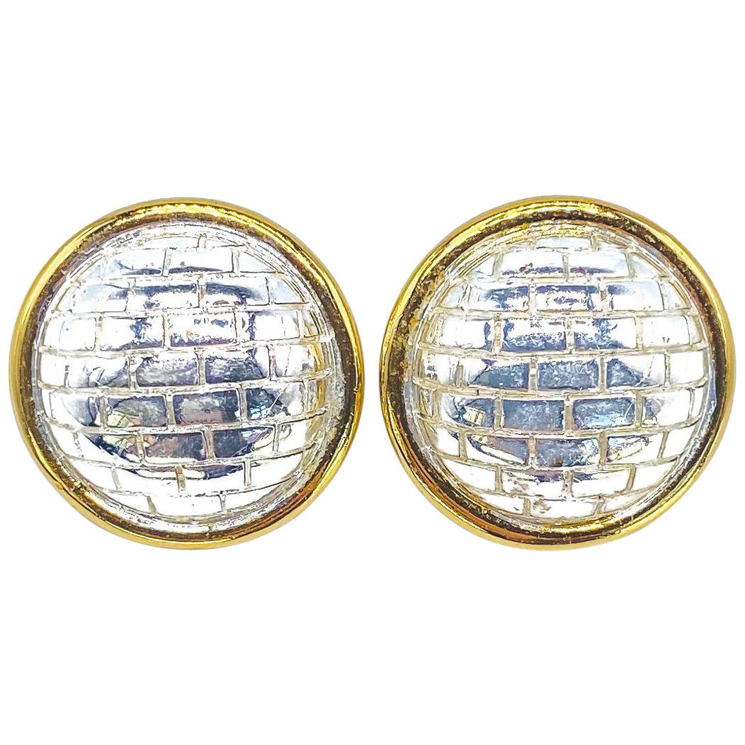 Vintage Givenchy Gold and Amethyst Feather Earrings 1980s For Sale at