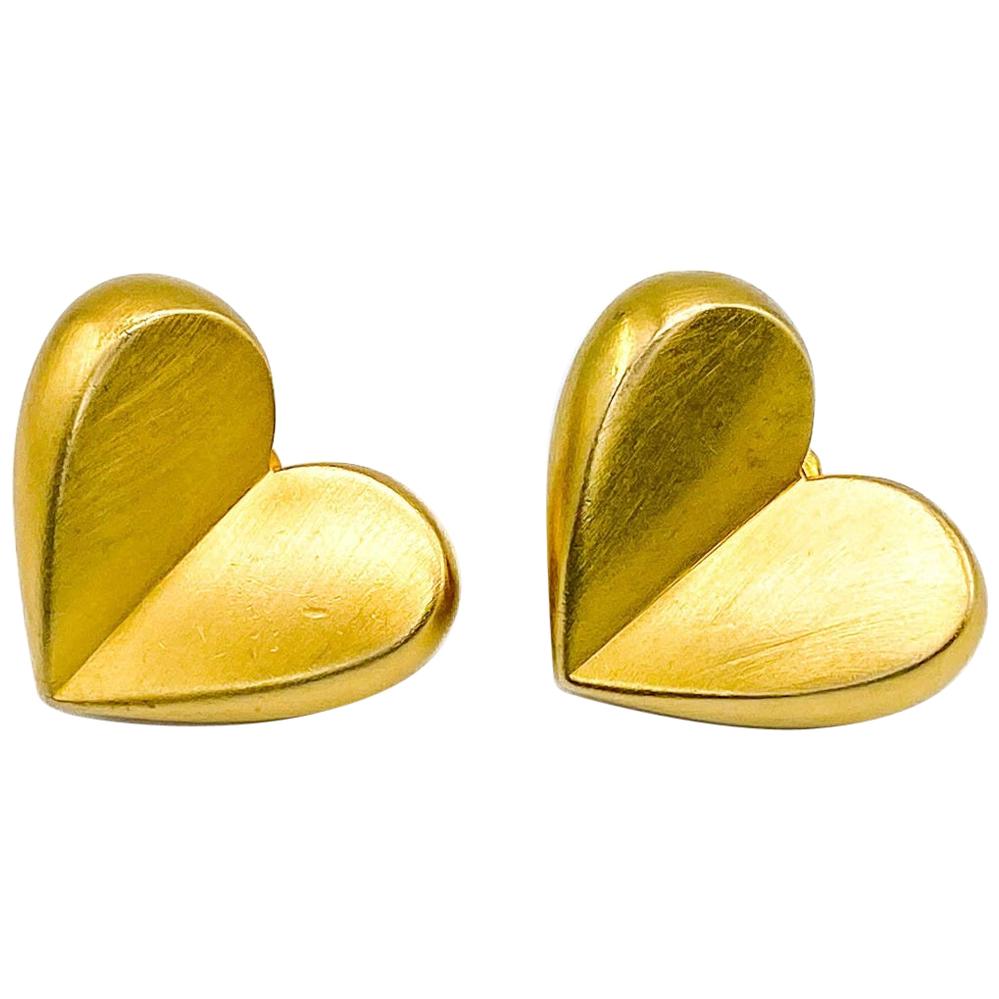 Givenchy Earrings Vintage 1980s Heart Clip on