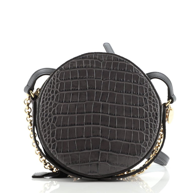 Givenchy Eden Round Crossbody Bag Crocodile Embossed Leather For Sale