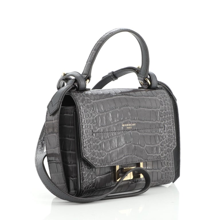Givenchy Eden Top Handle Bag Crocodile Embossed Leather Mini at 1stDibs