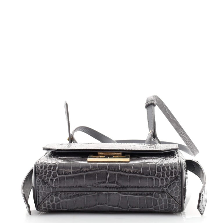 Givenchy Eden Top Handle Bag Crocodile Embossed Leather Mini For Sale