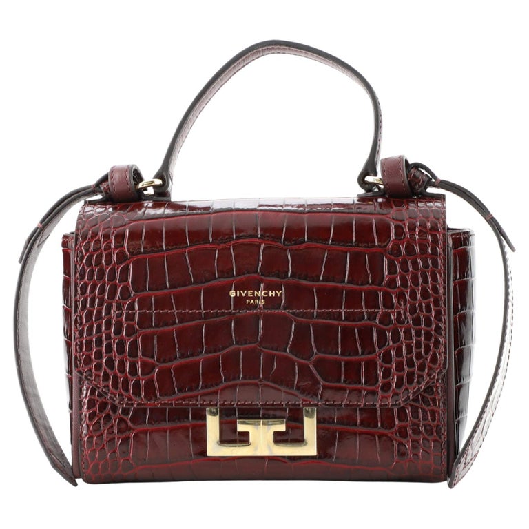 Givenchy Eden Top Handle Bag Crocodile Embossed Leather Mini For Sale