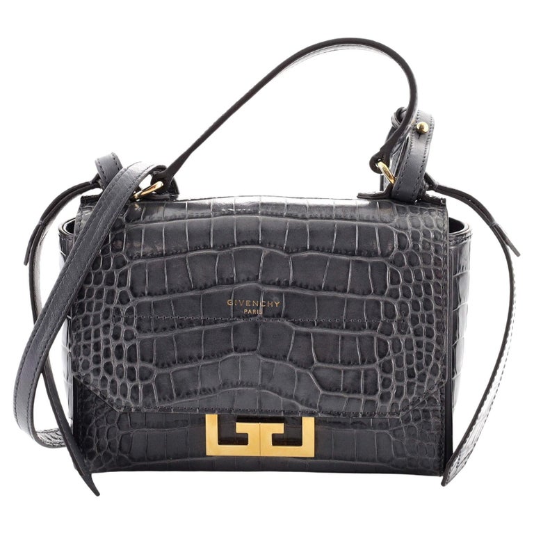 Givenchy Eden Top Handle Bag Crocodile Embossed Leather Mini For Sale