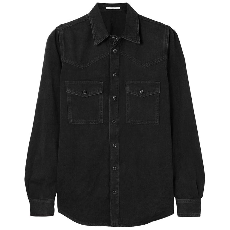 Givenchy Embroidered Denim Shirt For Sale at 1stDibs