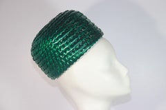 GIVENCHY Sombrero pastillero de rafia fina verde esmeralda