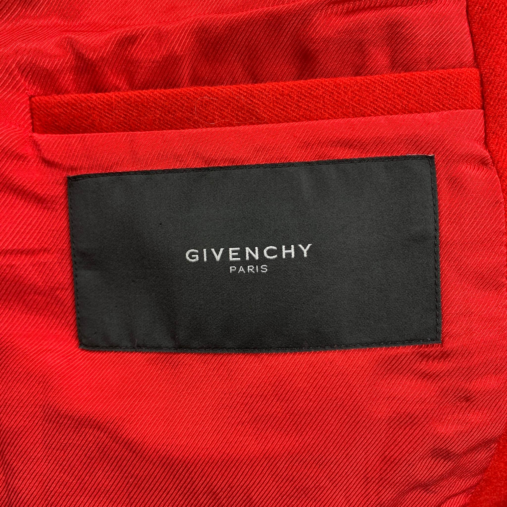 GIVENCHY F/W 12 Size 40 Red Wool / Cotton Notch Lapel Suit 5