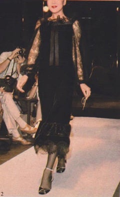 Givenchy F/W 1977 Haute Couture Velvet & Chantilly Lace Gown