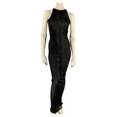 GIVENCHY Fall '21 Size One Size Black Ribbed Silk Maxi Dress