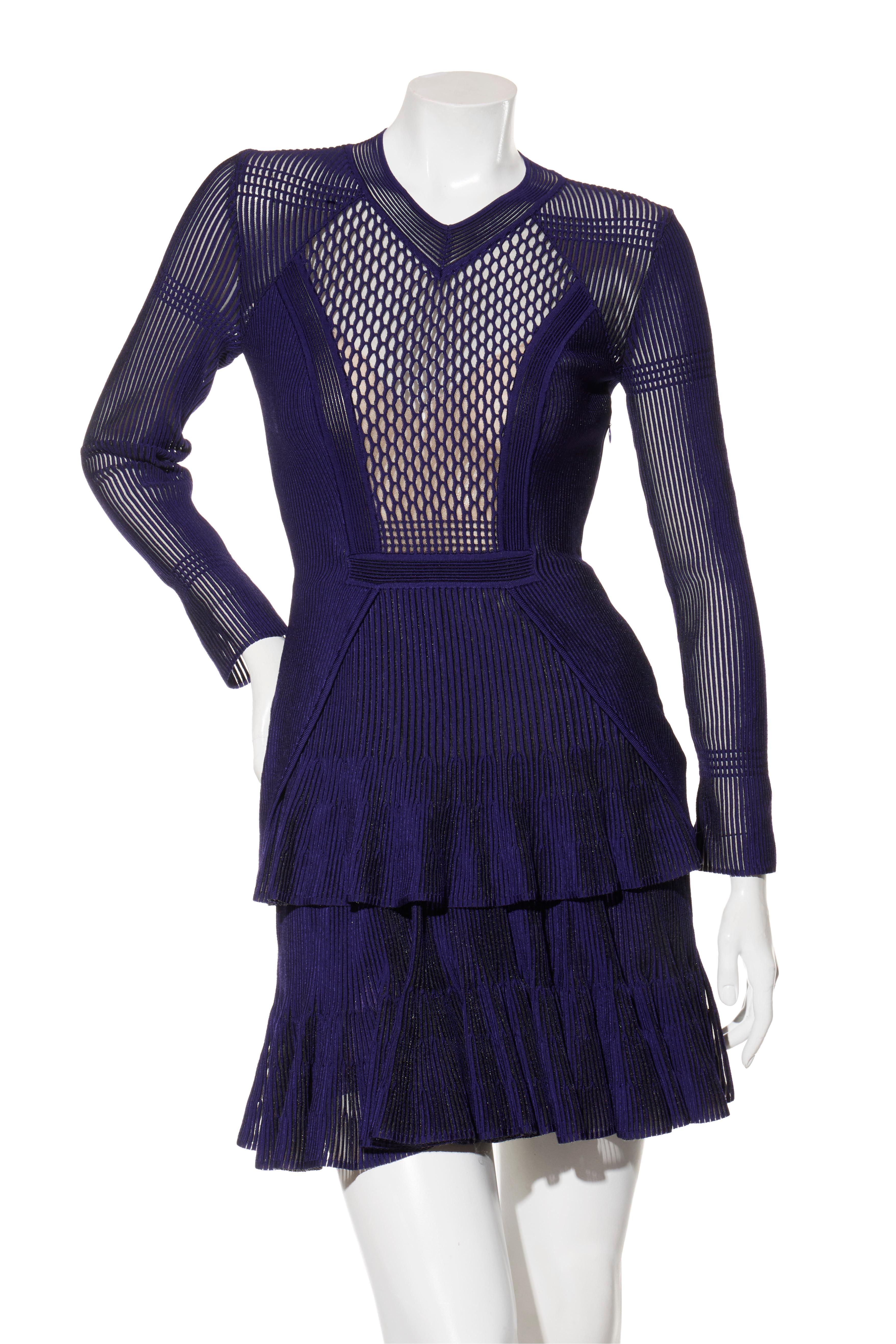 Nero Mini abito a rete viola da passerella Givenchy Autunno/Inverno 2022 Taglia Small in vendita