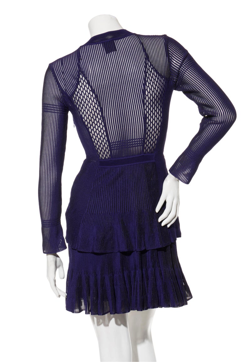 Givenchy Fall/Winter 2022 Runway Violet Mesh Mini Dress Size Small For Sale  at 1stDibs