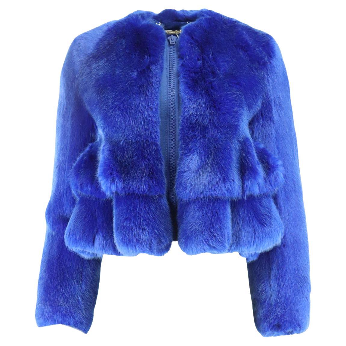 Givenchy Faux Fur Peplum Jacket Fr 36 Uk 8