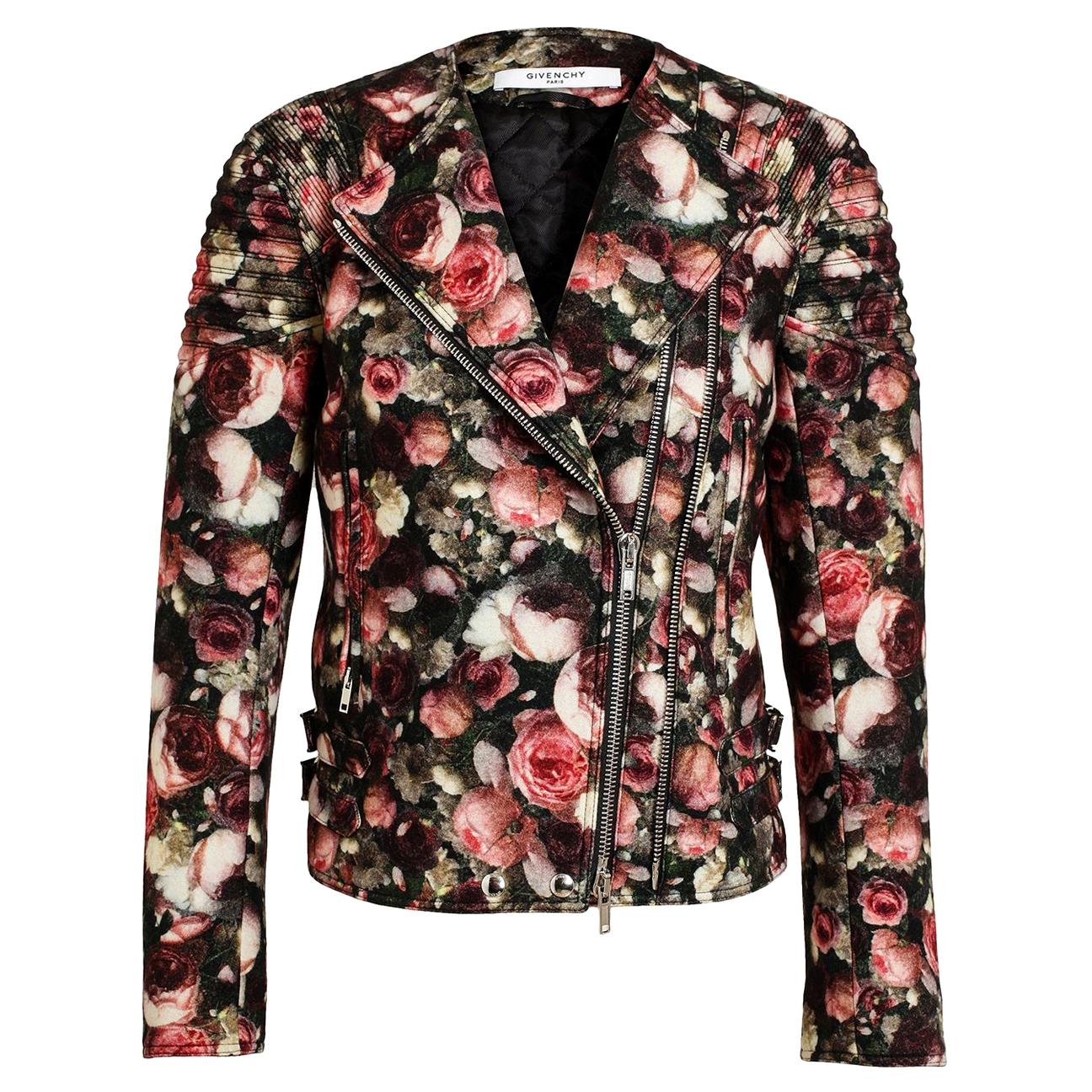 Givenchy Floral Felt-Wool Bomber Jacket 