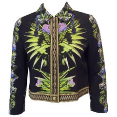 Givenchy Floral Patterned Black Cropped Jacket