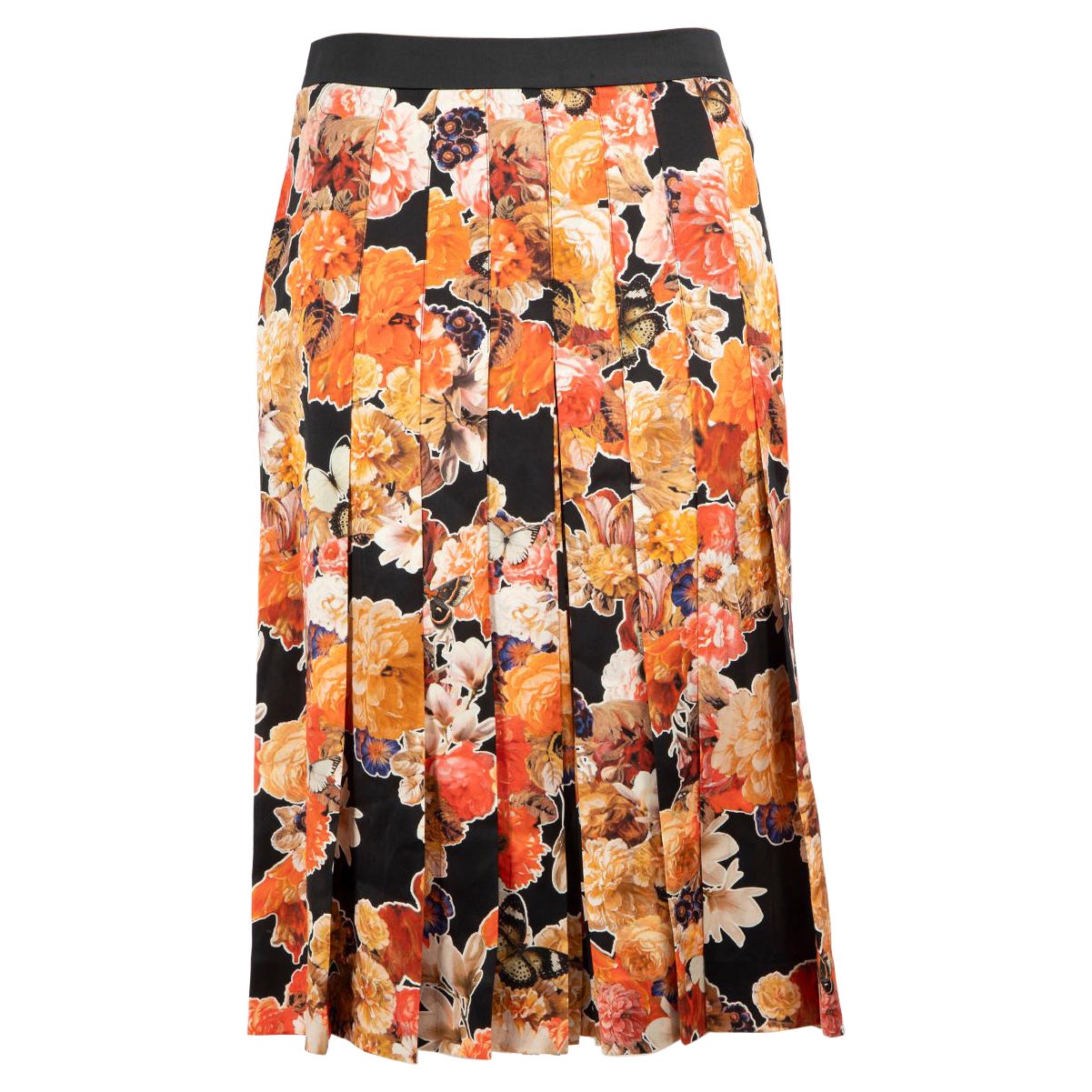 Givenchy Floral Print Silk Pleated Shorts Size M