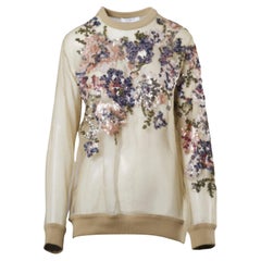 Givenchy Floral Sequin Embellished Sheer Sweatshirt - '10s