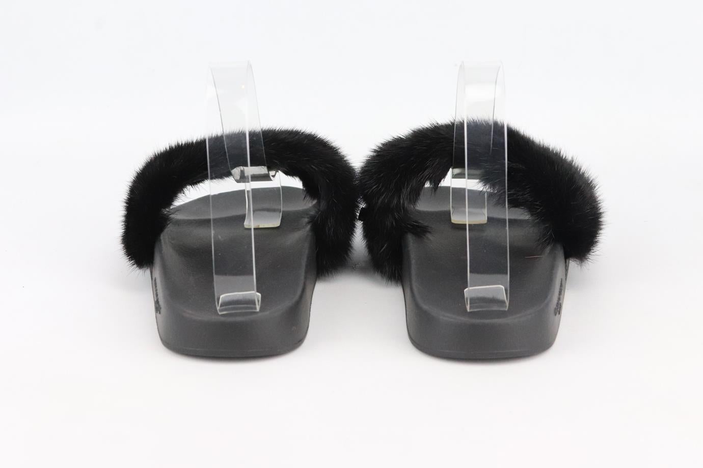 mens fur slides